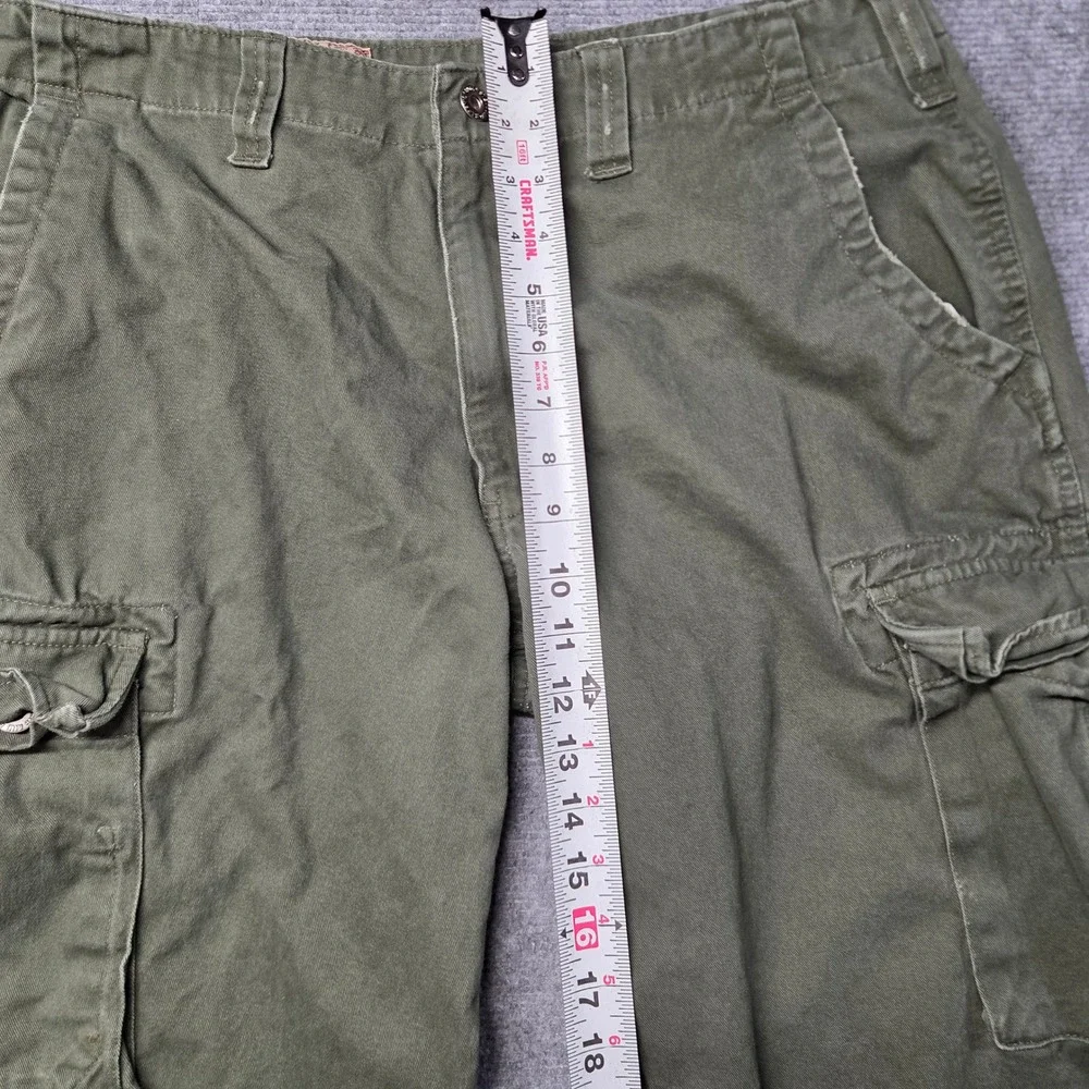 Steve & Barry's Cargo Pants Mens 34x28 Green Y2K Distressed Utility Baggy